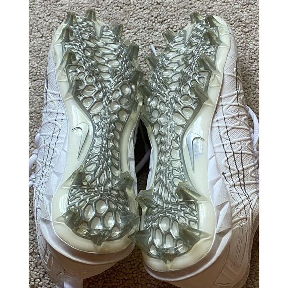 Nike Alpha Huarache 7 Pro Lacross/FootballShoes, White/Silver, 7.5 - Picture 6 of 7